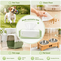 Lingettes pour animaux de compagnie pour chiens et chats, 100 pièces, parfum floral, lingettes de toilettage avec aloe vera, vitamine E, hypoallergéniques, sans rinçage, nettoyage en profondeur doux