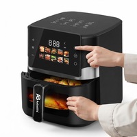 Penjualan Terbaru Anbolife 6L Penggorengan Udara Modern Berbahan Logam Kontrol Layar Sentuh Digital Multi-Fungsi Bebas PFAS Non-Toksik untuk Rumah Tangga