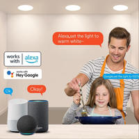 Spot encastré intelligent Tuya Zigbee LED anti-éblouissement COB, compatible Alexa et Google Home, commande vocale, éclairage de plafond