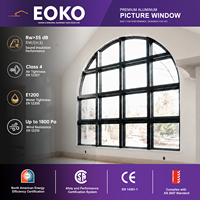 Fenêtre panoramique fixe grande taille EOKO pour bâtiments commerciaux, double vitrage, cadre en aluminium noir pour façade
