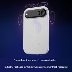 딩톡 A1 지능형 AI 녹음펜 회의용 마이크 실시간 받아쓰기 및 번역 브라이트 문 실버 - Product Image 1