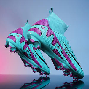 Chaussures <span class=keywords><strong>de</strong></span> football montantes unisexes en caoutchouc pour enfants, garçons, adolescents et adultes – Crampons AG pour entraînement sur terrain synthétique à crampons longs - Product Image 2