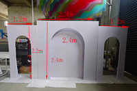 Arche de mariage personnalisée en panneau PVC expansé avec éclairage LED néon, toile de fond arquée pour événements, fêtes et décoration de scène
