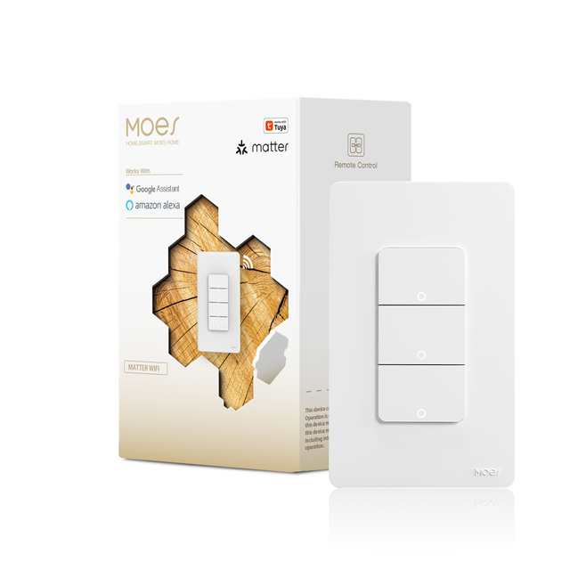 Tuya Matter WiFi Smart Light Button Switch App Control Neutral Wire Required Grounding Design Alexa Google Home AppleHome