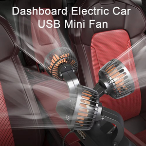 Huyo 360 Adjustable 3-Head Portable Touch Control Car Fan Multi-Function <b>USB</b>/12V/24V 2-Speed Silent Fan for Home & Car Use - Product Image 5