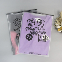 Emballage en plastique mat givré refermable avec fermeture éclair et logo pour vêtements, sac à fermeture éclair