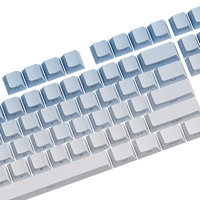 Akko Set Keycap gradien biru, tutup kunci tembakan ganda gradien ceri untuk sakelar MX-PBT/PC campuran