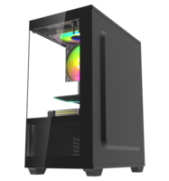 Boîtier de PC Gamer Micro ATX avec panneau latéral en verre trempé, table de bureau RGB, tour d'ordinateur pour jeux