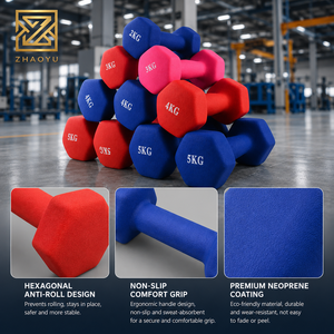 Juego de Mancuernas Recubiertas de Neopreno ZY, Pesas Hexagonales Antideslizantes para Mujeres y Hombres, para Gimnasio en Casa, Yoga, Pilates, Entrenamiento de Fuerza - Product Image 1