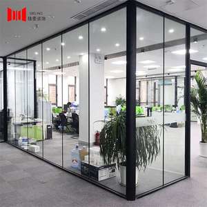 Cadre en aluminium transparent insonorisant pour salle de conférence, verre monocouche <span class=keywords><strong>amovible</strong></span> pour <span class=keywords><strong>cloison</strong></span> murale en verre de bureau - Product Image 2