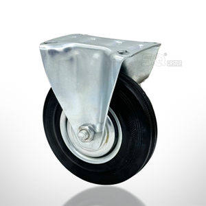 3 3,5 4 5 <span class=keywords><strong>6</strong></span> 8 Zoll verzinkt schwarz Voll gummi öl beständige Rad rolle Starre drehbare Verriegelung Brems wagen Wagen Müll rollen - Product Image 3