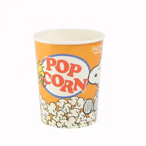 Round 15 oz Paper Cup with Plastics Lid for Food Ice Cream Noodle Soup Sorbe and Coffee Packaging Stacklable Material