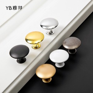 Yb Cabinet Knobs Round Zinc Alloy <b>Black</b> Gold Modern Furniture Hardware Single Hole Drawer Door Handle - Product Image 2