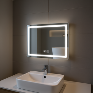 Espejo de Baño Moderno con Luces LED, 31 Pulgadas de Alto, Marco Rectangular de Aluminio, Interruptor Táctil, Espejo de Pared con Iluminación Inteligente - Product Image 2