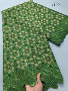 4199 Africa Swiss Voile pizzo <span class=keywords><strong>in</strong></span> svizzera ricamato <span class=keywords><strong>cotone</strong></span> africano tessuto di pizzo di alta qualità per le donne festa di nozze vestito - Product Image 3