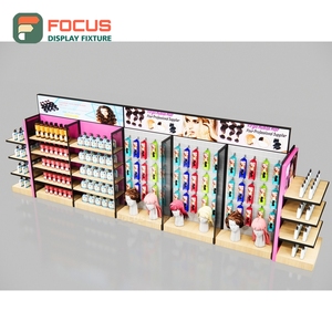 Glass Wig Display Cabinet <b>Lockable</b> Door Multi Shelf <b>Drawer</b> Combination Hair Extension Store Display Cabinet - Product Image 4