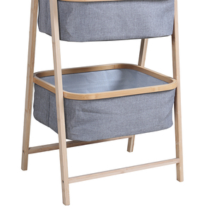 Étagères de salle de bain multifonctionnelles à 3 niveaux, mobiles, en bambou, panier de rangement - Product Image 5