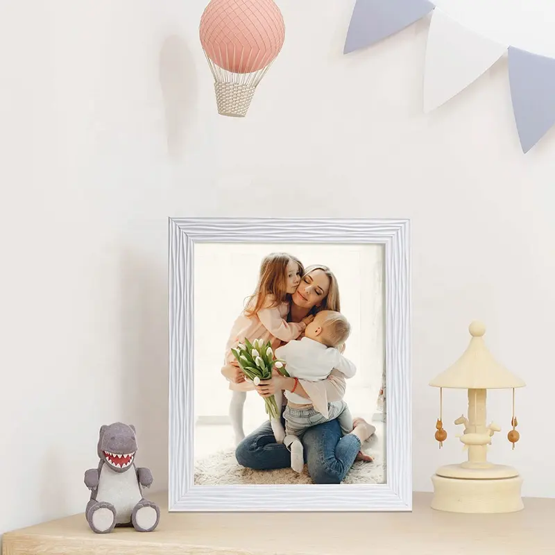 EAGLEGIFTS Custom Mothers Day 4x6 5x7 6x8 White Picture Frame Tabletop or Wall Hanging Cadres Photo Frame Pvc Marcos De Fotos