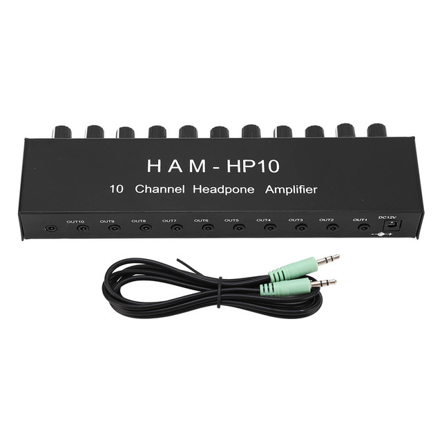 10 Channel Headphone Amplifier 1 in 10 Out Channel Stereo Distributor Headphone Amplifier