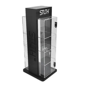 Khói cửa hàng thuốc lá Dispenser Matte Đen Acrylic trường hợp siêu thị thuốc lá thuốc lá tủ trưng bày