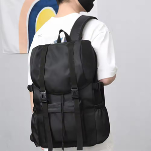 <b>Waterproof</b> Portable Unisex Business Travel <b>Backpack</b> Soft Handle Zipper Closure Big Capacity Polyester Lining Solid School Laptop - Product Image 5