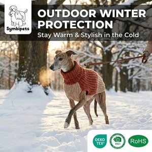 Suéter de Tricô Grosso Multicolorido BSCI OEKO para Cães, Gola Alta, Premium, com Blocos de Cores, Ajuste Elástico, Outono Inverno, para Whippets e Outros Pets - Product Image 4