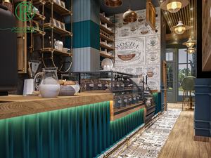 Bancone bar di fascia alta per il design degli interni del ristorante caffetteria e caffetteria - Product Image 3