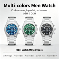 Montre-bracelet chronographe de luxe pour homme avec bracelet en acier inoxydable - Montre à quartz décontractée étanche 5 ATM pour usage quotidien
