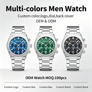 Reloj de Pulsera Cronógrafo de Lujo para Hombre con Correa de Acero Inoxidable - Reloj de Cuarzo Casual Resistente al Agua 5ATM para Uso Diario - Product Image 1