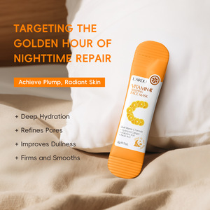 Masque de nuit LAIKOU à la vitamine C, à l'acide hyaluronique, à l'acide férulique et au collagène hydrolysé, 1 paquet de 3 g, hydratant et nourrissant pour le soin du visage - Product Image 2