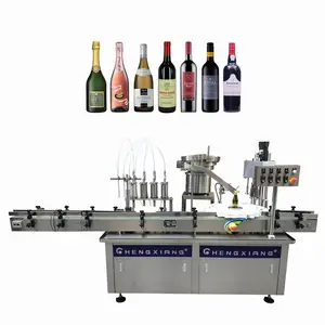 Otomatik şarap/viski/votka maden suyu dolum makinesi üretim hattı