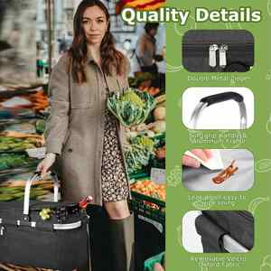 Large Insulated Picnic Basket Water Resistant Leakproof Portable Cooler Basket Set with Aluminium Handle Insulated Cooler Bag - Product Image 5
