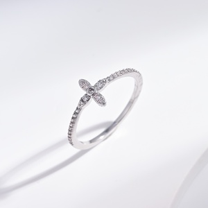 custom plata 925 sterling Silver Diamond Flower clover <b>ring</b> colorful zircon Everyday Minimalist open <b>adjustable</b> <b>rings</b> for women - Product Image 1
