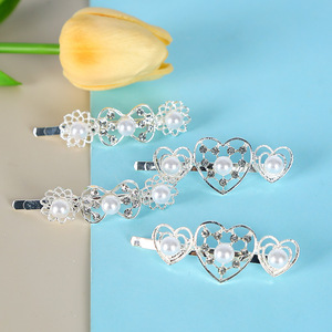 Pince à cheveux en strass et perles, pince à nez pointue en alliage, pour femme, usage quotidien, styles aléatoires, fabriqué en Chine - Product Image 3