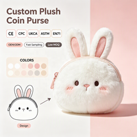 Porte-monnaie en peluche personnalisé, adorable lapin en peluche, sac en peluche, fabrication de peluches sur mesure