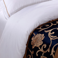 Usine professionnelle 100% coton blanc pur mauvais draps pour les collections de literie d'hôtel