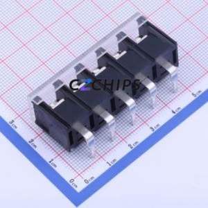 KF48R-9.5-5P Barrier Terminal Block Bent Lead Through Hole,P=9.5mm Connector With Cover Plate 9.5mm 1x5P Right Angle Pin - Product Image 2