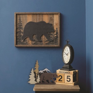 Nuevas artesanías de oso marrón, decoración creativa para el hogar, adornos de talla de bosque de madera hueca multicapa de madera - Product Image 5