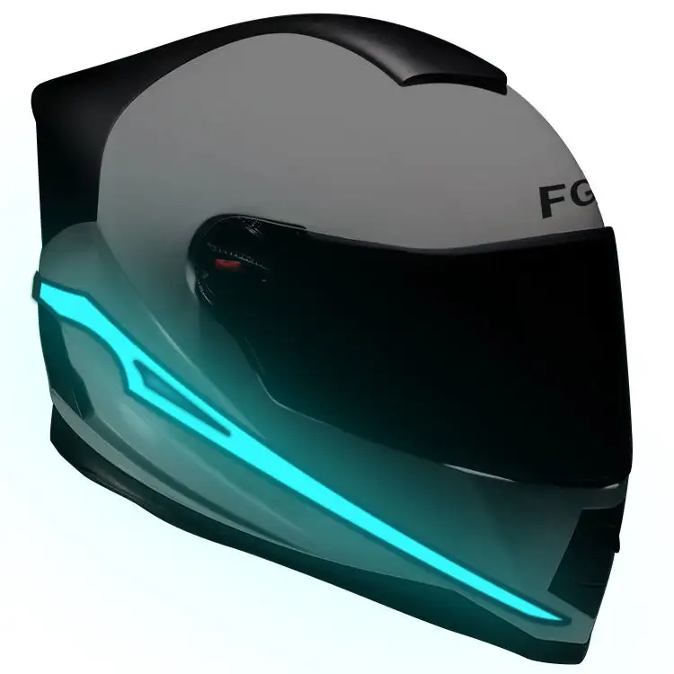 Capacete de Led para motocicleta, capacete com tira de luz LED para segurança, novidade em venda, com formas legais