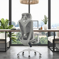 Chaise de bureau ergonomique siège coulissant chaises d'ordinateur meubles usine fournisseur en gros dossier haut pleine maille aluminium moderne