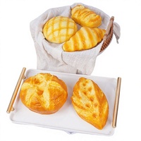 Jouet en PU souple à rebond lent, jouet alimentaire simulé, grand pain en forme de pain ananas, modèle anti-stress à presser PU-DMB-1687 pour tous les âges