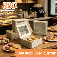 Boîtes à macarons, pâtisseries et biscuits personnalisées, mini, de luxe, durables, biodégradables, avec fenêtre transparente