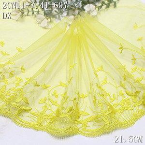 Polyester <strong>Soft</strong> Tulle <strong>Soft</strong> White Blue Yellow Embroidery <strong>Lace</strong> Trim <strong>Fabric</strong> 22cm Width Flower Embroidered <strong>Lace</strong> for Dresses Sewing - Product Image 6