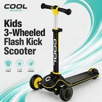 Trottinette pour enfants avec roues en PU ABEC-7, LED clignotantes, pliable, légère, pour jeux en plein air