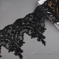 Garniture en dentelle de vague de broderie de cordon coloré personnalisé d'approvisionnement d'usine avec des paillettes pour la décoration de vêtement de robe de mariée de soirée WS87
