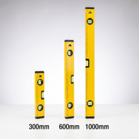 Ensemble de 3 niveaux à bulle magnétiques en aluminium Starline Industrial |   0-400 mm |   Bouteille à bulles haute visibilité à 3 compartiments |   Carrosserie peinte en jaune |