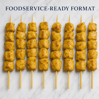 Brochettes de poulet au curry, poulet mariné tendre, collation pour la restauration, les services de traiteur