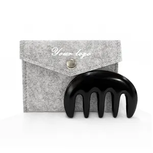 Peine Bian Stone Guasha para masaje del cuero cabelludo, herramienta de raspado de piedra para el crecimiento del cabello, aliviar dolores de cabeza, tensión muscular - Product Image 1