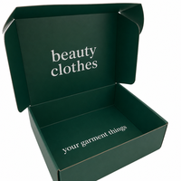 Boîtes d'emballage pour vêtements en carton ondulé E-flute, finition mate verte, conception OEM gratuite, impression personnalisée, boîtes d'expédition pour vêtements