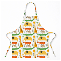 Tablier de cuisine en toile de coton personnalisé OEM, impression numérique réactive, faible MOQ, directement de l'usine, délai de livraison rapide